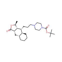 C[C@@H]1OC(=O)[C@H]2C[C@H]3CCCC[C@@H]3[C@@H](CCCN3CCN(C(=O)OC(C)(C)C)CC3)[C@@H]12 ZINC000028008425