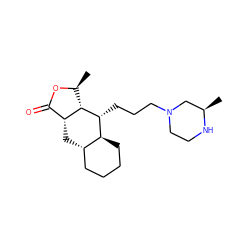 C[C@@H]1OC(=O)[C@H]2C[C@H]3CCCC[C@@H]3[C@@H](CCCN3CCN[C@H](C)C3)[C@@H]12 ZINC000028010352