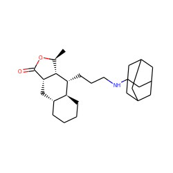 C[C@@H]1OC(=O)[C@H]2C[C@H]3CCCC[C@@H]3[C@@H](CCCNC34CC5CC(CC(C5)C3)C4)[C@@H]12 ZINC000028004077