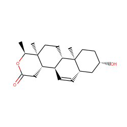 C[C@@H]1OC(=O)C[C@H]2[C@@H]3C=C[C@H]4C[C@@H](O)CC[C@]4(C)[C@H]3CC[C@]12C ZINC000653766351