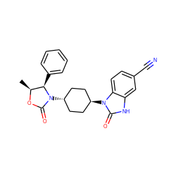 C[C@@H]1OC(=O)N([C@H]2CC[C@H](n3c(=O)[nH]c4cc(C#N)ccc43)CC2)[C@@H]1c1ccccc1 ZINC001772587200