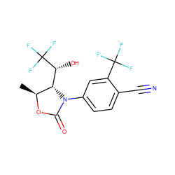 C[C@@H]1OC(=O)N(c2ccc(C#N)c(C(F)(F)F)c2)[C@H]1[C@@H](O)C(F)(F)F ZINC000115763805