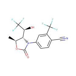 C[C@@H]1OC(=O)N(c2ccc(C#N)c(C(F)(F)F)c2)[C@H]1[C@H](O)C(F)(F)F ZINC000115763792