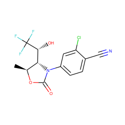 C[C@@H]1OC(=O)N(c2ccc(C#N)c(Cl)c2)[C@H]1[C@@H](O)C(F)(F)F ZINC000115763781