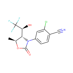 C[C@@H]1OC(=O)N(c2ccc(C#N)c(Cl)c2)[C@H]1[C@H](O)C(F)(F)F ZINC000115764149