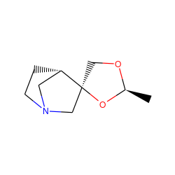 C[C@@H]1OC[C@@]2(CN3CC[C@H]2C3)O1 ZINC000000015734