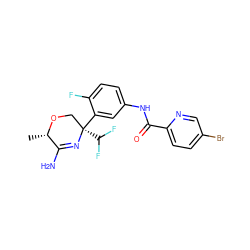 C[C@@H]1OC[C@](c2cc(NC(=O)c3ccc(Br)cn3)ccc2F)(C(F)F)N=C1N ZINC000113658243