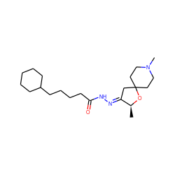 C[C@@H]1OC2(CCN(C)CC2)C/C1=N\NC(=O)CCCCC1CCCCC1 ZINC000026502336