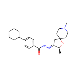 C[C@@H]1OC2(CCN(C)CC2)C/C1=N\NC(=O)c1ccc(C2CCCCC2)cc1 ZINC000026568749