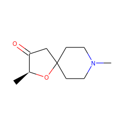 C[C@@H]1OC2(CCN(C)CC2)CC1=O ZINC000013741155