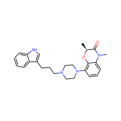 C[C@@H]1Oc2c(N3CCN(CCCc4c[nH]c5ccccc45)CC3)cccc2N(C)C1=O ZINC000013674855