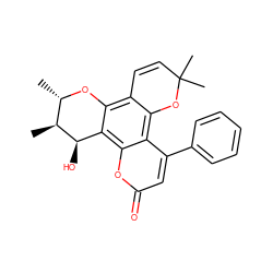 C[C@@H]1Oc2c3c(c4c(-c5ccccc5)cc(=O)oc4c2[C@@H](O)[C@H]1C)OC(C)(C)C=C3 ZINC000000834478