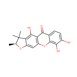 C[C@@H]1Oc2cc3oc4c(O)c(O)ccc4c(=O)c3c(O)c2C1(C)C ZINC000013125731