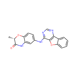 C[C@@H]1Oc2ccc(Nc3ncnc4c3oc3ccccc34)cc2NC1=O ZINC000032808492