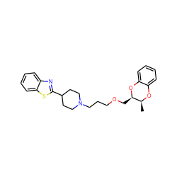 C[C@@H]1Oc2ccccc2O[C@@H]1COCCCN1CCC(c2nc3ccccc3s2)CC1 ZINC000169312218