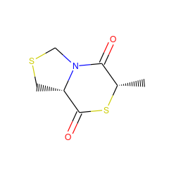 C[C@@H]1SC(=O)[C@@H]2CSCN2C1=O ZINC000027874340