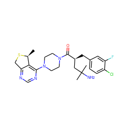 C[C@@H]1SCc2ncnc(N3CCN(C(=O)[C@@H](Cc4ccc(Cl)c(F)c4)CC(C)(C)N)CC3)c21 ZINC000066058893