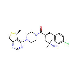 C[C@@H]1SCc2ncnc(N3CCN(C(=O)[C@@H](Cc4ccc(Cl)cc4)CC(C)(C)N)CC3)c21 ZINC000066058891