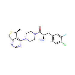 C[C@@H]1SCc2ncnc(N3CCN(C(=O)[C@H](N)Cc4ccc(Cl)c(F)c4)CC3)c21 ZINC000066058778