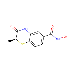 C[C@@H]1Sc2ccc(C(=O)NO)cc2NC1=O ZINC000012584573