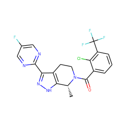 C[C@@H]1c2[nH]nc(-c3ncc(F)cn3)c2CCN1C(=O)c1cccc(C(F)(F)F)c1Cl ZINC000225976998