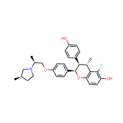 C[C@@H]1c2c(ccc(O)c2F)O[C@@H](c2ccc(OC[C@H](C)N3CC[C@@H](C)C3)cc2)[C@H]1c1ccc(O)cc1 ZINC000006744953