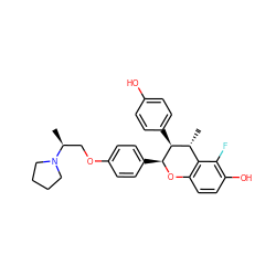 C[C@@H]1c2c(ccc(O)c2F)O[C@@H](c2ccc(OC[C@H](C)N3CCCC3)cc2)[C@H]1c1ccc(O)cc1 ZINC000003948746