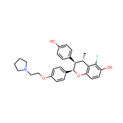 C[C@@H]1c2c(ccc(O)c2F)O[C@@H](c2ccc(OCCN3CCCC3)cc2)[C@H]1c1ccc(O)cc1 ZINC000028340207