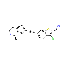 C[C@@H]1c2cc(C#Cc3ccc4c(Cl)c(CN)sc4c3)ccc2CCN1C ZINC000072109223