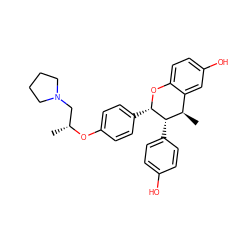 C[C@@H]1c2cc(O)ccc2O[C@@H](c2ccc(O[C@H](C)CN3CCCC3)cc2)[C@H]1c1ccc(O)cc1 ZINC000095607636