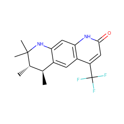 C[C@@H]1c2cc3c(C(F)(F)F)cc(=O)[nH]c3cc2NC(C)(C)[C@H]1C ZINC000013778404