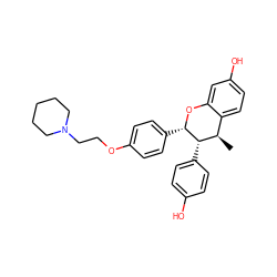 C[C@@H]1c2ccc(O)cc2O[C@@H](c2ccc(OCCN3CCCCC3)cc2)[C@H]1c1ccc(O)cc1 ZINC000028344966