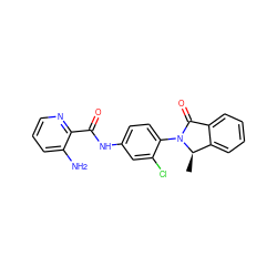 C[C@@H]1c2ccccc2C(=O)N1c1ccc(NC(=O)c2ncccc2N)cc1Cl ZINC000653845108