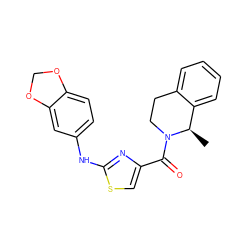 C[C@@H]1c2ccccc2CCN1C(=O)c1csc(Nc2ccc3c(c2)OCO3)n1 ZINC000096283023