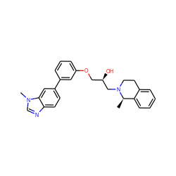 C[C@@H]1c2ccccc2CCN1C[C@H](O)COc1cccc(-c2ccc3ncn(C)c3c2)c1 ZINC000219729038