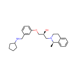 C[C@@H]1c2ccccc2CCN1C[C@H](O)COc1cccc(CNC2CCCC2)c1 ZINC000219775553