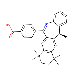 C[C@@H]1c2ccccc2N=C(c2ccc(C(=O)O)cc2)c2cc3c(cc21)C(C)(C)CCC3(C)C ZINC000013775914