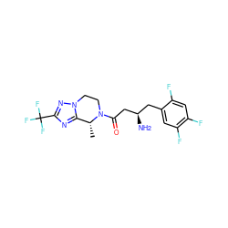 C[C@@H]1c2nc(C(F)(F)F)nn2CCN1C(=O)C[C@H](N)Cc1cc(F)c(F)cc1F ZINC000013982511