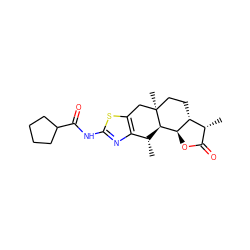 C[C@@H]1c2nc(NC(=O)C3CCCC3)sc2C[C@@]2(C)CC[C@@H]3[C@H](C)C(=O)O[C@H]3[C@@H]12 ZINC000253656819