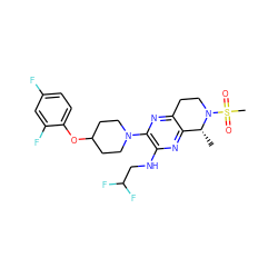 C[C@@H]1c2nc(NCC(F)F)c(N3CCC(Oc4ccc(F)cc4F)CC3)nc2CCN1S(C)(=O)=O ZINC001772583935