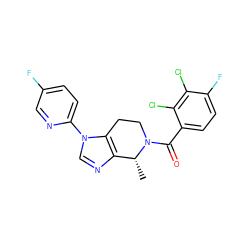 C[C@@H]1c2ncn(-c3ccc(F)cn3)c2CCN1C(=O)c1ccc(F)c(Cl)c1Cl ZINC000226018735