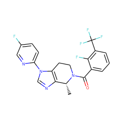 C[C@@H]1c2ncn(-c3ccc(F)cn3)c2CCN1C(=O)c1cccc(C(F)(F)F)c1F ZINC000226014596