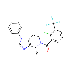 C[C@@H]1c2ncn(-c3ccccc3)c2CCN1C(=O)c1cccc(C(F)(F)F)c1Cl ZINC000218520630