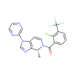 C[C@@H]1c2ncn(-c3cnccn3)c2C=CN1C(=O)c1cccc(C(F)(F)F)c1Cl ZINC000225985194