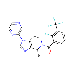 C[C@@H]1c2ncn(-c3cnccn3)c2CCN1C(=O)c1cccc(C(F)(F)F)c1F ZINC000218520824