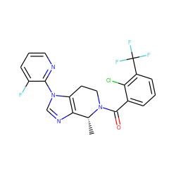 C[C@@H]1c2ncn(-c3ncccc3F)c2CCN1C(=O)c1cccc(C(F)(F)F)c1Cl ZINC000218543450