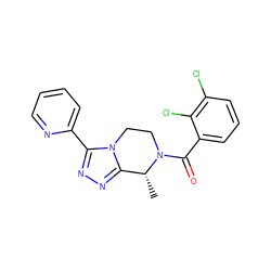 C[C@@H]1c2nnc(-c3ccccn3)n2CCN1C(=O)c1cccc(Cl)c1Cl ZINC000473102084