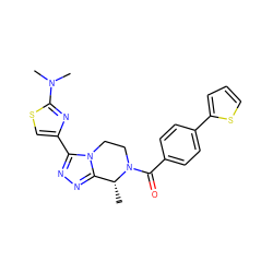 C[C@@H]1c2nnc(-c3csc(N(C)C)n3)n2CCN1C(=O)c1ccc(-c2cccs2)cc1 ZINC000142928177