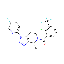 C[C@@H]1c2nnn(-c3ccc(F)cn3)c2CCN1C(=O)c1cccc(C(F)(F)F)c1Cl ZINC000218464322