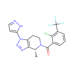 C[C@@H]1c2nnn(-c3ccn[nH]3)c2CCN1C(=O)c1cccc(C(F)(F)F)c1Cl ZINC000218451945